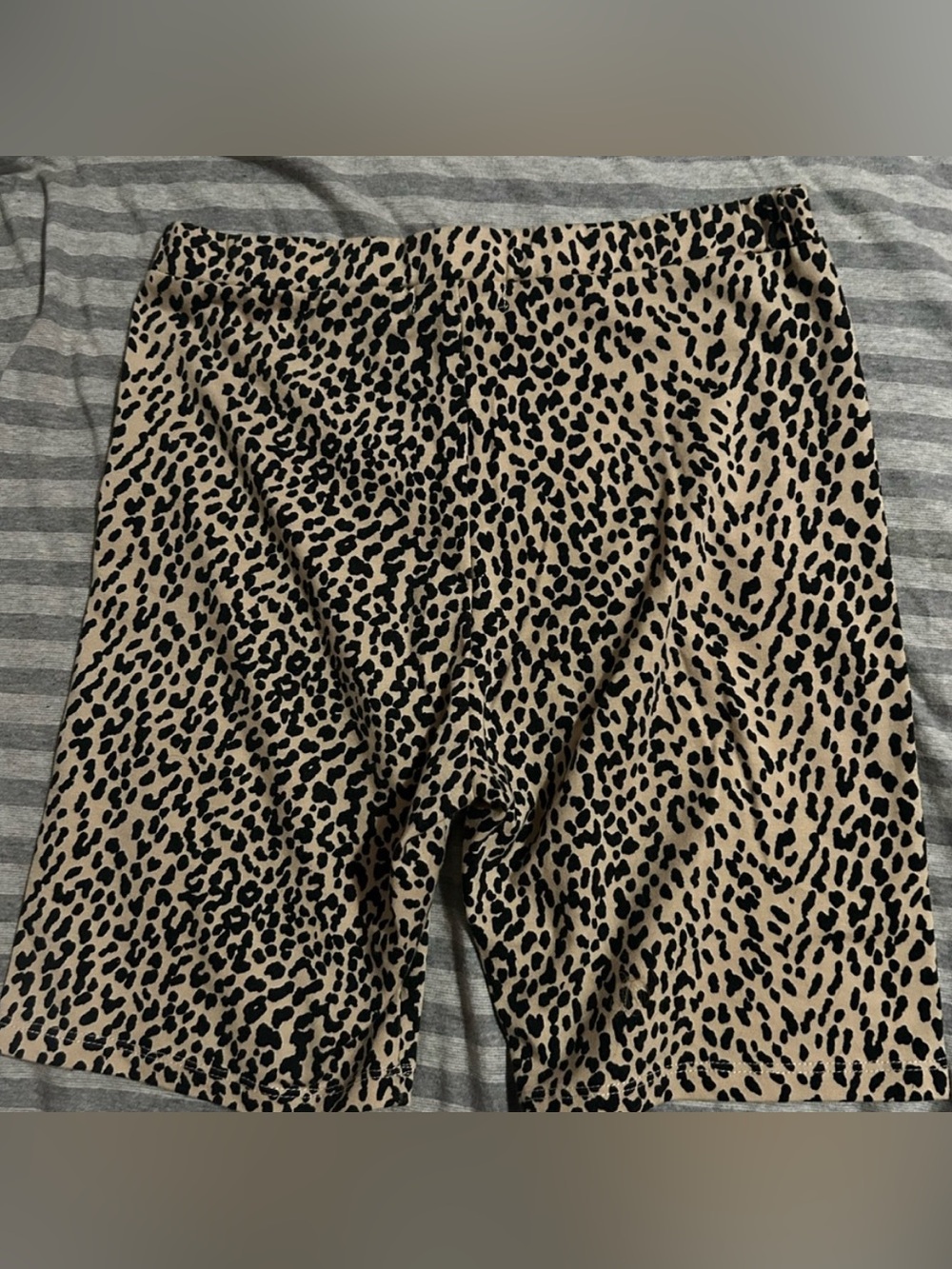 Adika Leopard-Print Bike Shorts in Tan and Black